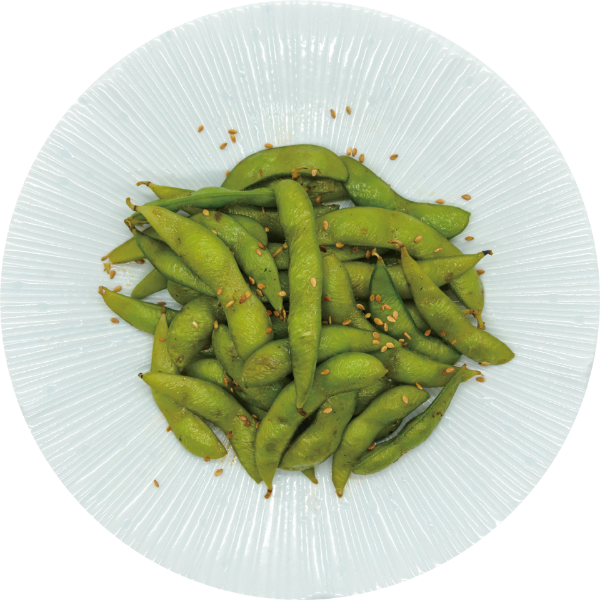 <p>Steamed Edamame Tossed with Light Dashi Seasoning</p>
