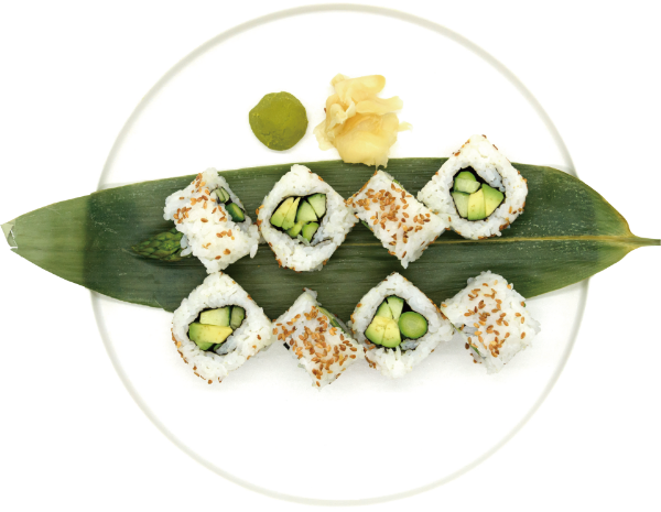 <p>Fresh Vegetable Sushi Roll with Seasonal Greens<br />
 </p>
