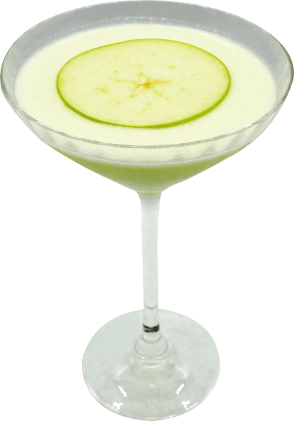 <p>Midori, Cointreau, Lemon, Cream, Green Apple.</p>
